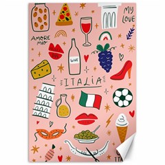 Food Pattern Italia Canvas 20  X 30  by Sarkoni