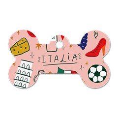 Food Pattern Italia Dog Tag Bone (two Sides) by Sarkoni