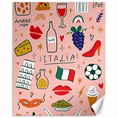 Food Pattern Italia Canvas 11  X 14  by Sarkoni