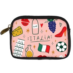 Food Pattern Italia Digital Camera Leather Case by Sarkoni