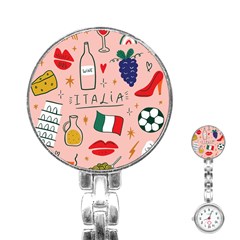 Food Pattern Italia Stainless Steel Nurses Watch by Sarkoni