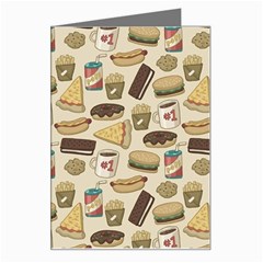 Junk Food Hipster Pattern Greeting Card by Sarkoni