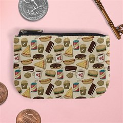 Junk Food Hipster Pattern Mini Coin Purse by Sarkoni