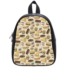 Junk Food Hipster Pattern School Bag (small) by Sarkoni