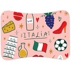 Food Pattern Italia Velour Seat Head Rest Cushion by Sarkoni