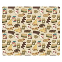 Junk Food Hipster Pattern Two Sides Premium Plush Fleece Blanket (small) by Sarkoni