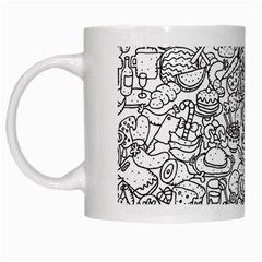 Food Doodle Pattern White Mug by Sarkoni