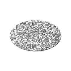 Food Doodle Pattern Sticker Oval (10 Pack) by Sarkoni