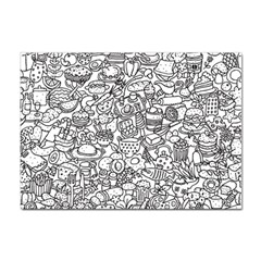 Food Doodle Pattern Sticker A4 (10 Pack) by Sarkoni