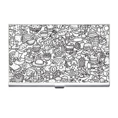 Food Doodle Pattern Business Card Holder by Sarkoni