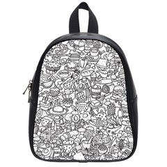 Food Doodle Pattern School Bag (small) by Sarkoni