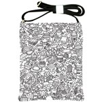 Food Doodle Pattern Shoulder Sling Bag Front