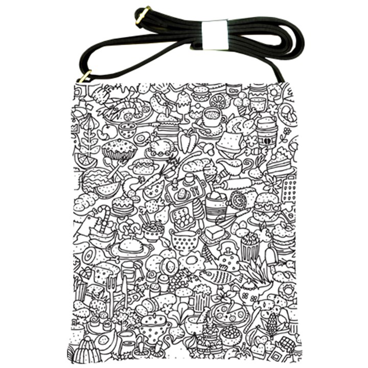 Food Doodle Pattern Shoulder Sling Bag