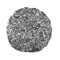 Food Doodle Pattern Standard 15  Premium Round Cushions by Sarkoni