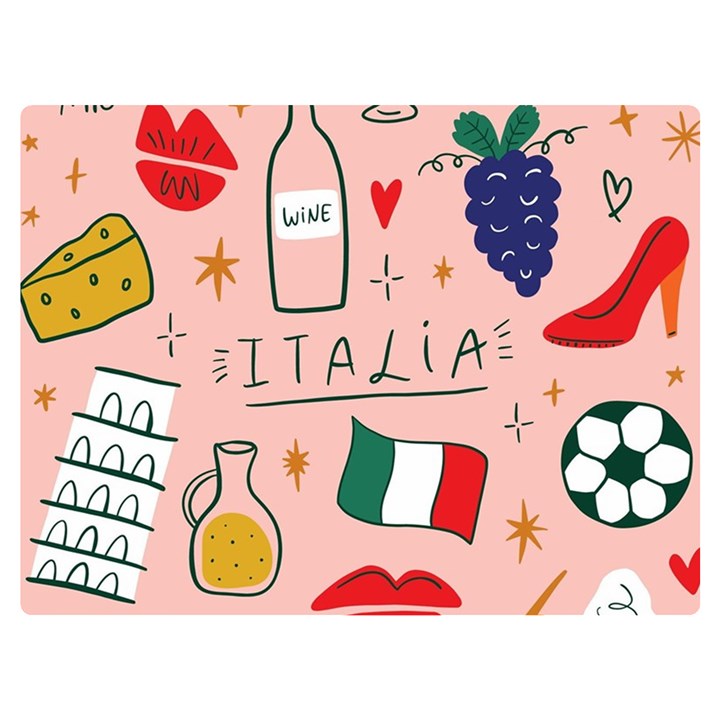 Food Pattern Italia Two Sides Premium Plush Fleece Blanket (Extra Small)