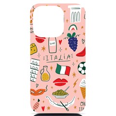 Food Pattern Italia Iphone 14 Pro Black Uv Print Case by Sarkoni