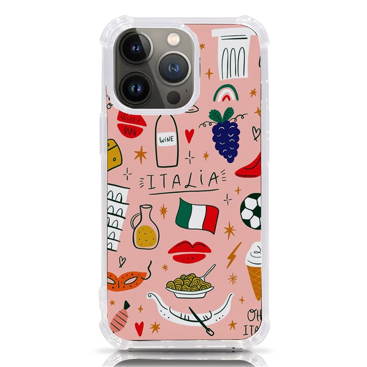 Food Pattern Italia iPhone 13 Pro TPU UV Print Case