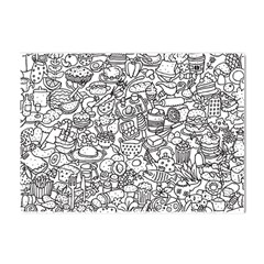 Food Doodle Pattern Crystal Sticker (a4) by Sarkoni