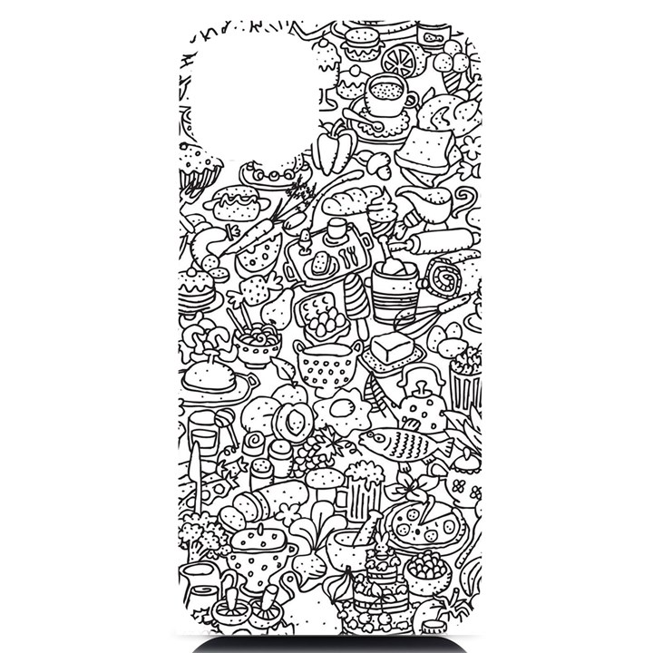 Food Doodle Pattern iPhone 14 Plus Black UV Print Case