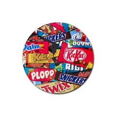 Pop Art Food Cute Patterns Rubber Coaster (round) by Sarkoni