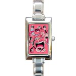 Big Mouth Worm Rectangle Italian Charm Watch Front