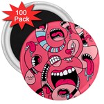 Big Mouth Worm 3  Magnets (100 pack) Front