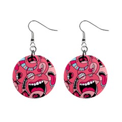 Big Mouth Worm Mini Button Earrings by Dutashop