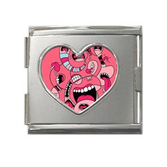 Big Mouth Worm Mega Link Heart Italian Charm (18mm) by Dutashop