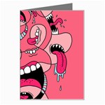 Big Mouth Worm Greeting Card Left