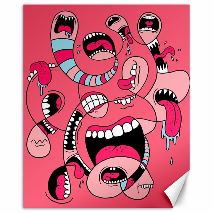 Big Mouth Worm Canvas 16  x 20 