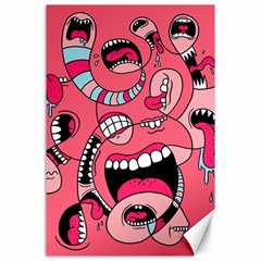 Big Mouth Worm Canvas 24  X 36  by Dutashop