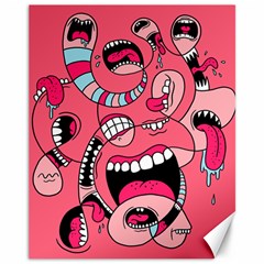 Big Mouth Worm Canvas 11  X 14  by Dutashop