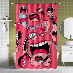 Big Mouth Worm Shower Curtain 48  X 72  (small)  by Dutashop