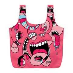 Big Mouth Worm Full Print Recycle Bag (l) by Dutashop