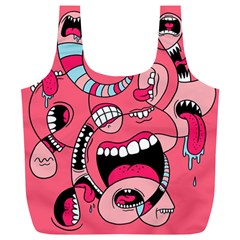 Big Mouth Worm Full Print Recycle Bag (xl) by Dutashop