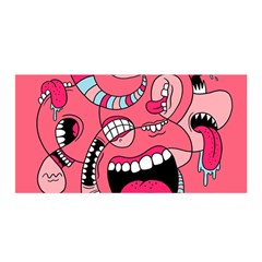 Big Mouth Worm Satin Wrap 35  X 70  by Dutashop