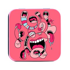 Big Mouth Worm Square Metal Box (black) by Dutashop