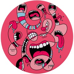 Big Mouth Worm Uv Print Round Tile Coaster by Dutashop