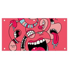 Big Mouth Worm Banner And Sign 6  X 3  by Dutashop