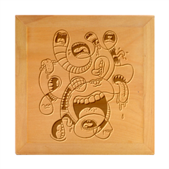 Big Mouth Worm Wood Photo Frame Cube by Dutashop