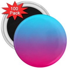 Blue Pink Purple 3  Magnets (100 Pack) by Dutashop