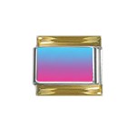 Blue Pink Purple Gold Trim Italian Charm (9mm) Front