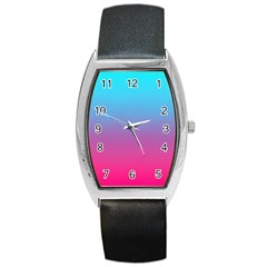 Blue Pink Purple Barrel Style Metal Watch by Dutashop