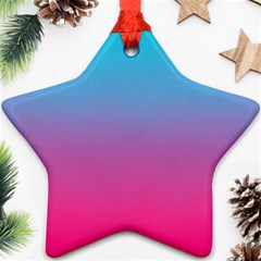 Blue Pink Purple Star Ornament (two Sides) by Dutashop