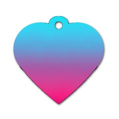 Blue Pink Purple Dog Tag Heart (one Side)