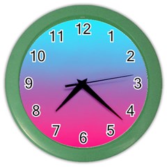 Blue Pink Purple Color Wall Clock by Dutashop