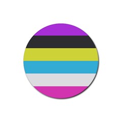 Bigender Flag Copy Rubber Round Coaster (4 Pack) by Dutashop