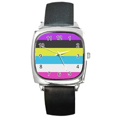 Bigender Flag Copy Square Metal Watch by Dutashop