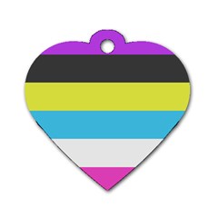 Bigender Flag Copy Dog Tag Heart (one Side)