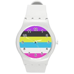 Bigender Flag Copy Round Plastic Sport Watch (m) by Dutashop